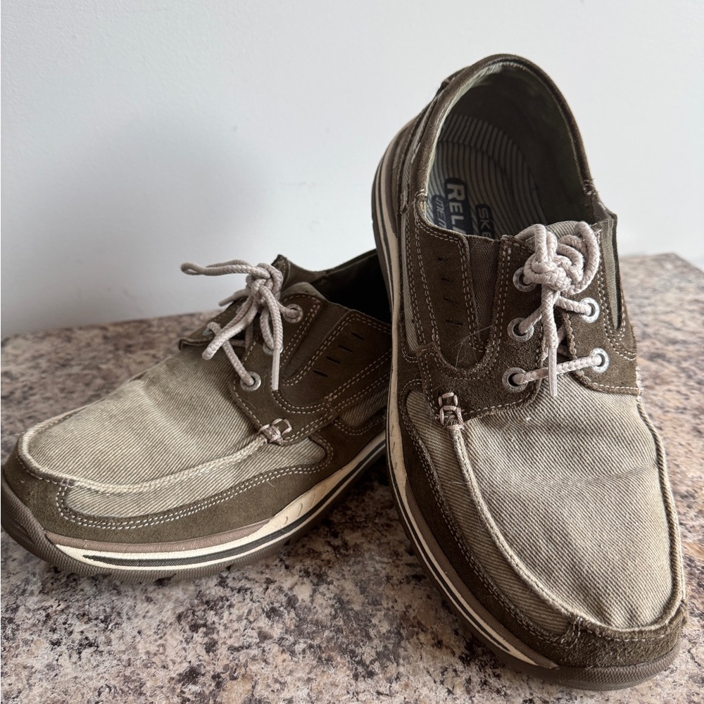 Skechers Men's Boat Shoes - Olive and Tan